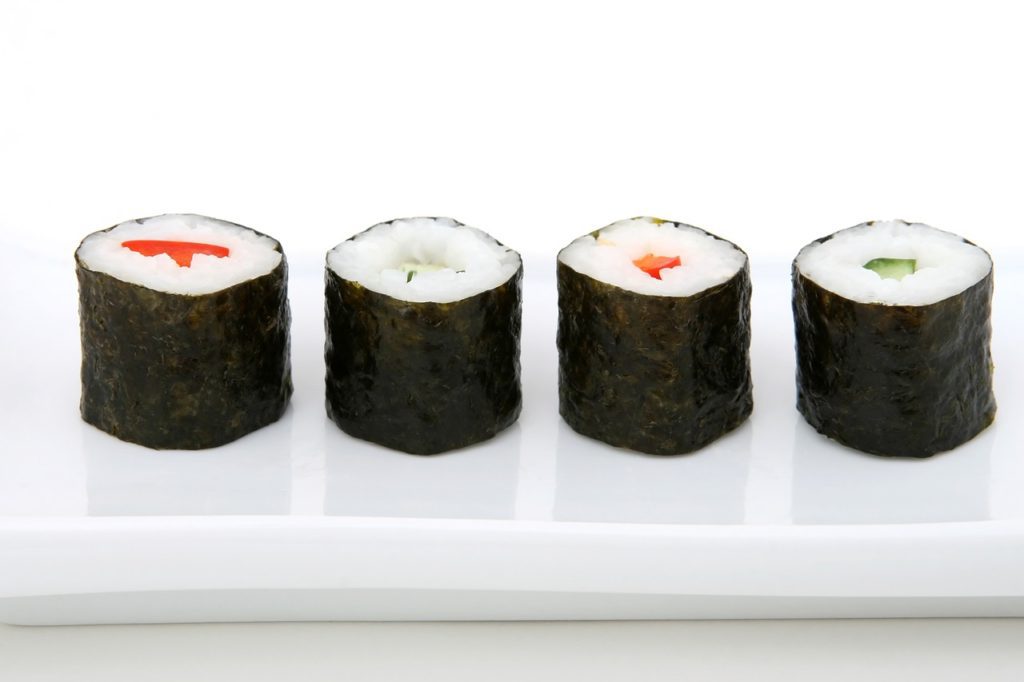 seaweed wrapped sushi offers high dose iodine levels